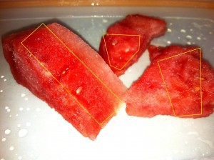 Watermelon that is too ripe